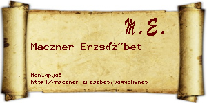 Maczner Erzsébet névjegykártya