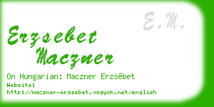 erzsebet maczner business card